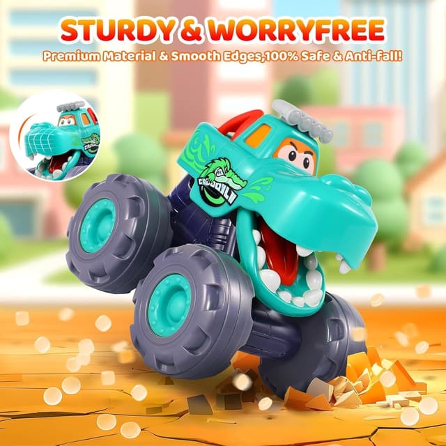 Thumbnail 6 de OCATO Pull Back Monster Truck Toy Cars for 12–18 Months (3-Pack) — Gifts for 1-Year-Old Boys