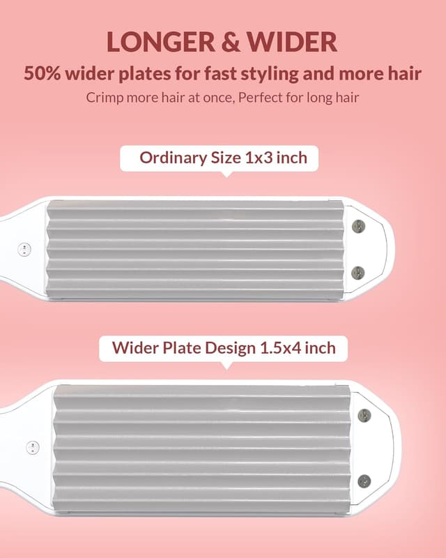 Thumbnail 6 de Hair Crimper for Women ceramic crimping iron with 5 temp settings and auto shut-off