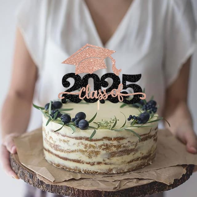 Thumbnail 6 de 2025 Abschluss Cake Topper Glitzer 🎂