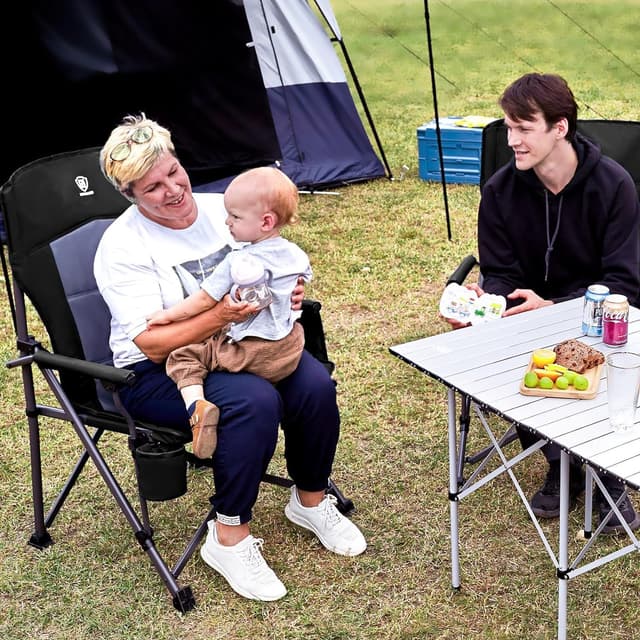 Detalle 2 de EVER ADVANCED Oversized Camping Chair for Adults 230kg