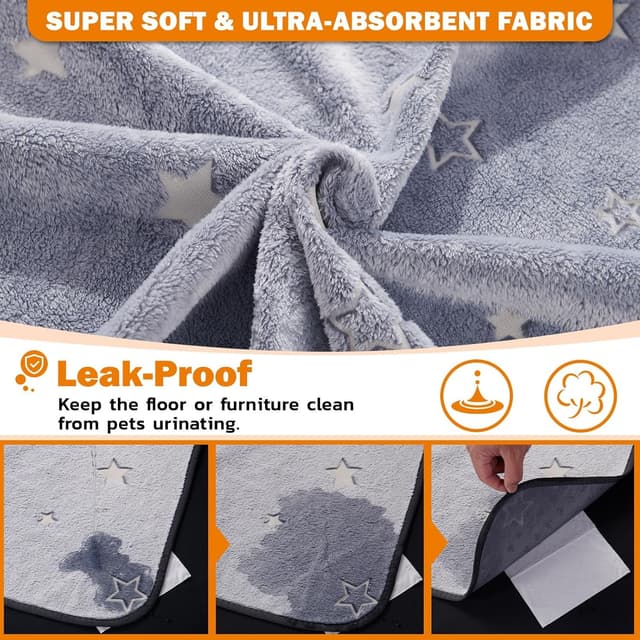 Detalle de Washable Puppy Pads (2 Packs) – Fast Absorption, Waterproof & Non-Slip Reusable Dog Pee Pads, 92x92cm