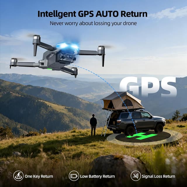 Detalle 2 de GPS Drone 2K Camera Foldable Quadcopter 🚁