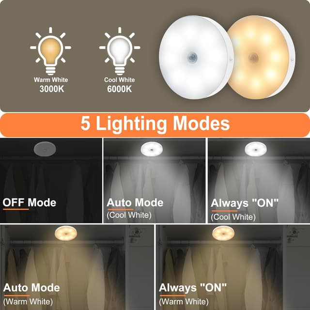 Detalle de DSLebeen Nachtlicht 6 Stück