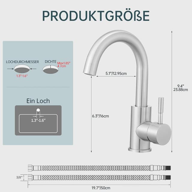 Thumbnail 6 de Fransiton Wasserhahn 360° Drehbar Edelstahl