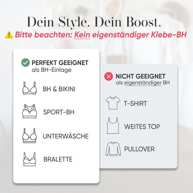 Detalle 2 de Lillypads® Push Up Pads – selbstklebende BH-Einlagen für Push-up-Effekt (Cup A–D)