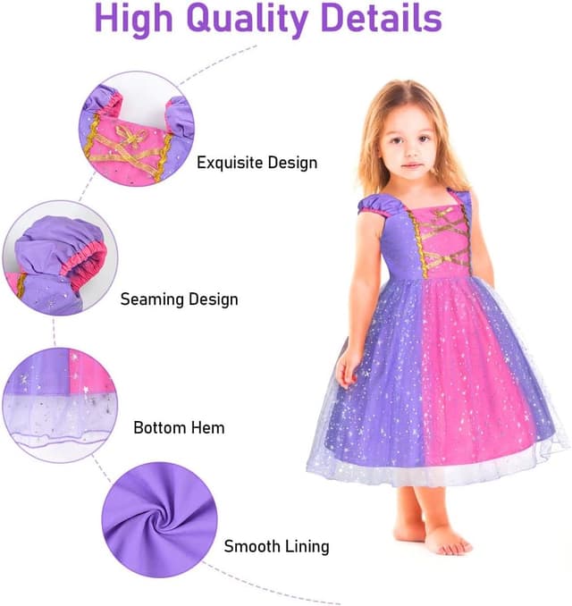 Detalle 2 de ACWOO Vestito principessa Rapunzel 120 cm