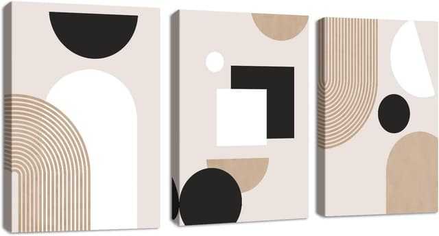 Thumbnail 6 de Minimalist Black White Floral Canvas Set 30x40cm