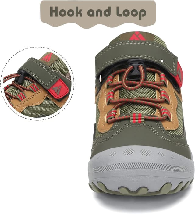 Detalle de Mishansha Low-Top Hiking Shoes for Kids (Boys & Girls) — Outdoor Trekking & Walking Sneakers