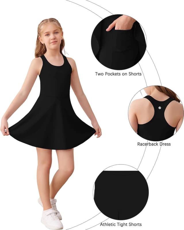 Detalle de Girls racerback tennis dress, 2 pockets