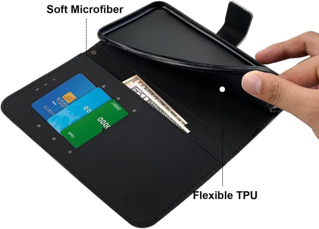 Detalle de Guxira Handyhülle aus Leder für Samsung Galaxy A17 5G – Klapp-Flip Case mit Kartenfach und 360° Schutz