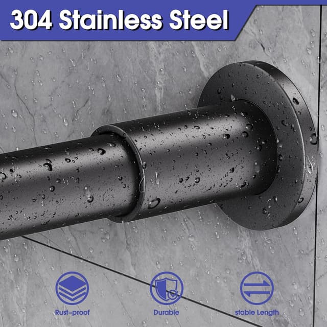 Detalle 2 de WELDUN L-förmige Duschvorhangstange 90°