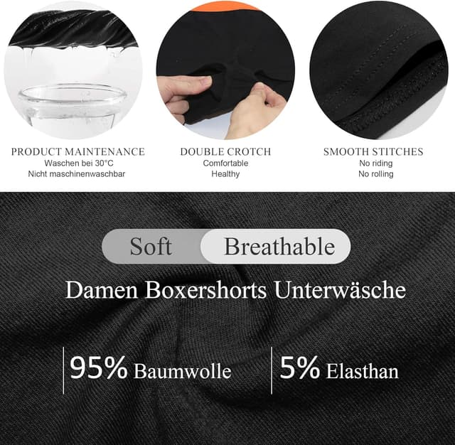 Detalle de Libella Damen Panties im 6er Pack – Hipsters/Boxershorts aus Baumwolle mit soft-dehnbarem Bund (3429)