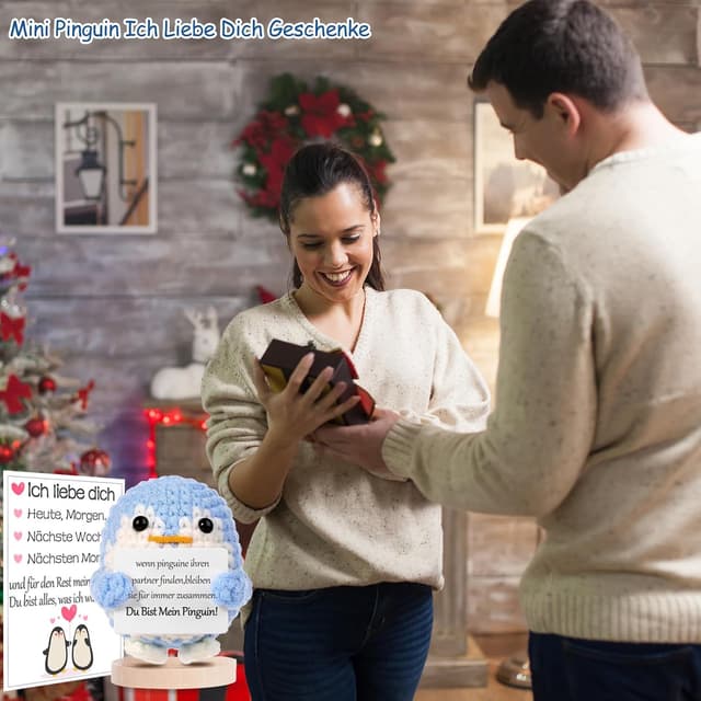 Detalle 1 de BOAITE Ich Liebe Dich Geschenk Pinguin