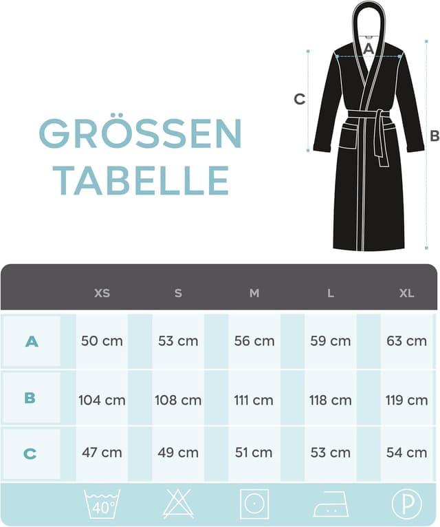 Detalle de Twinzen Damen Bademantel mit Kapuze aus 100% Baumwolle (OEKO-TEX®), XS–XL