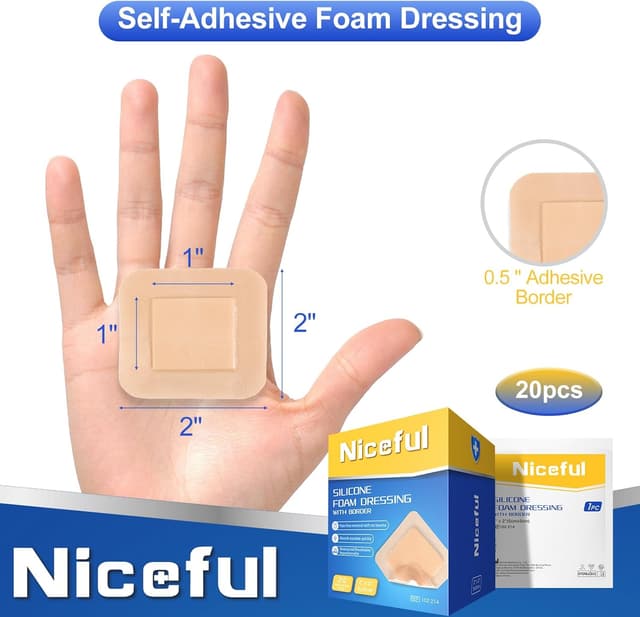 Detalle 2 de Niceful 2x2 Silicone Foam Dressing