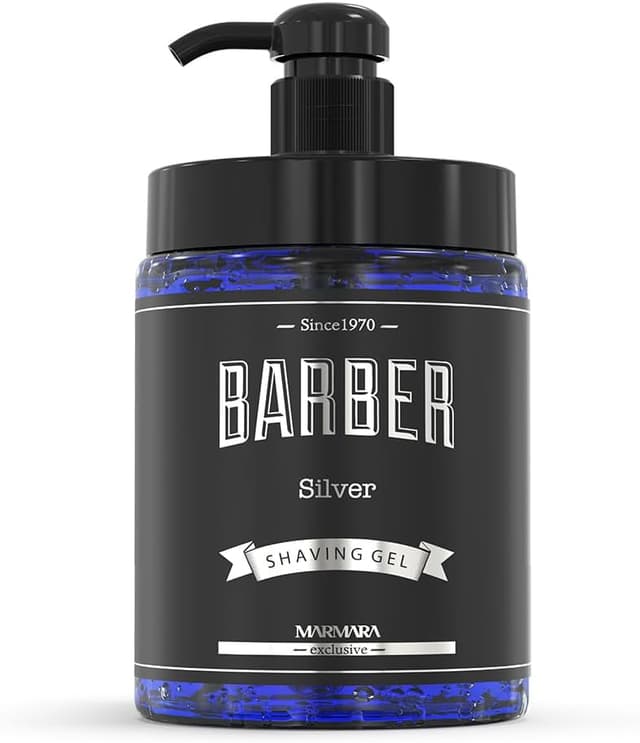 Detalle de Marmara Barber Rasage Gel SILVER – gel à raser transparent non-moussant pour un rasage précis des contours, 1000 ml