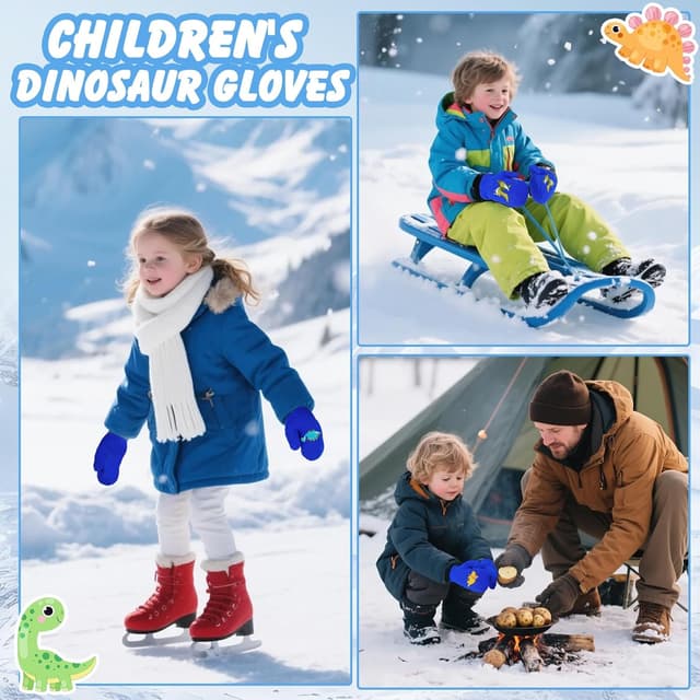 Thumbnail 5 de QKURT Toddler Knitted Mittens for 2–5 Years 6 Pairs