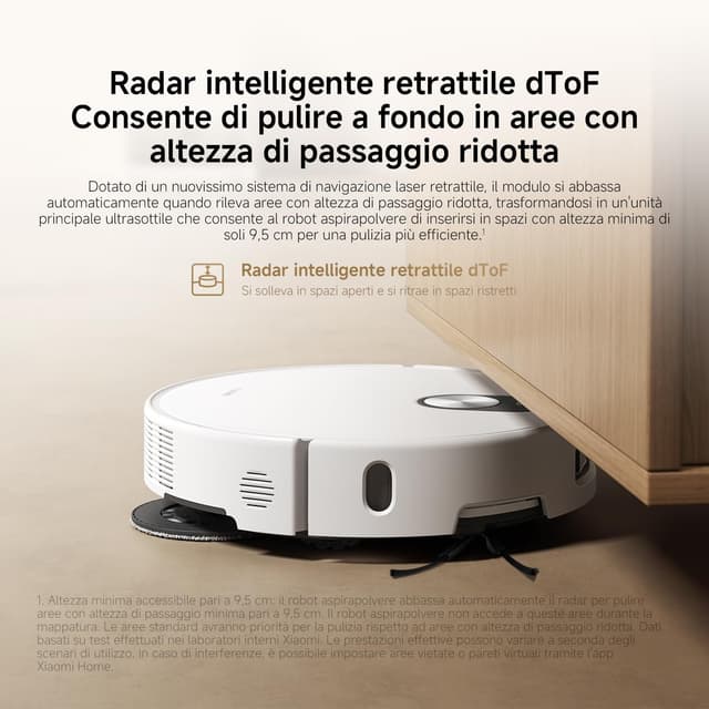 Detalle de Xiaomi Robot Vacuum 5 – aspirapolvere robot con aspirazione da 20.000Pa, navigazione laser dToF e corpo ultra-sottile