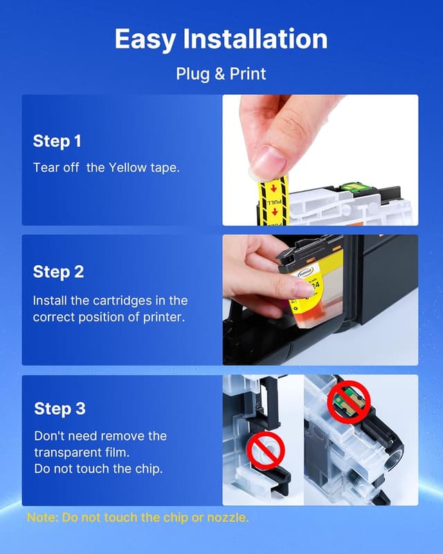 Thumbnail 6 de RUDGUZ LC424 Patronen (4er-Set) für Brother LC-424 / DCP-J1200W & DCP-J1200WE – Schwarz, Cyan, Magenta, Gelb