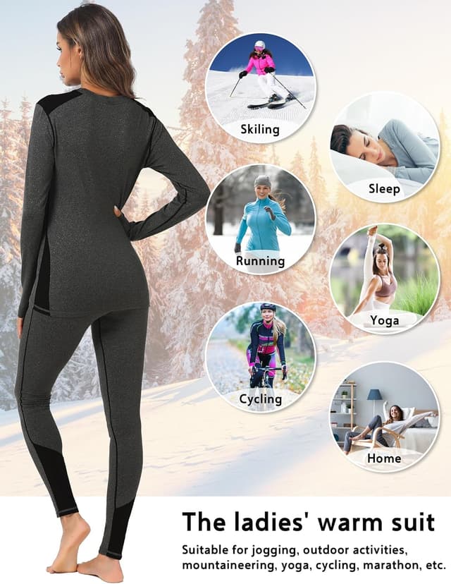 Detalle de Terecey Intimo Termico Donna completo: maglia a maniche lunghe e leggings caldi