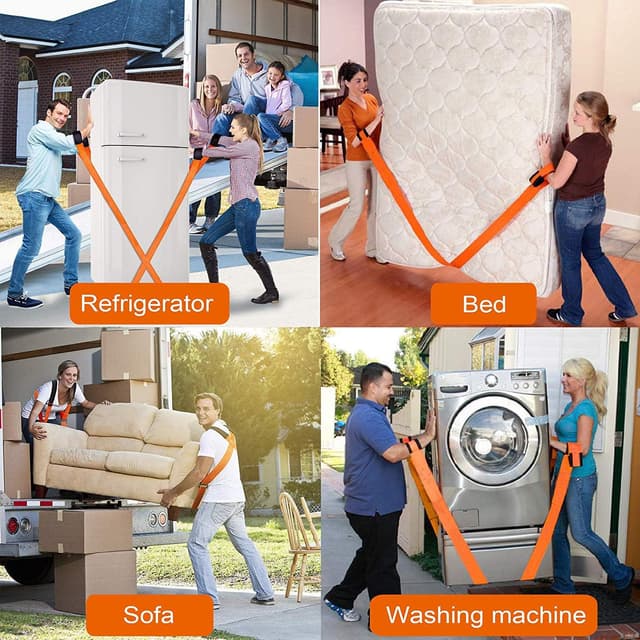 Thumbnail 6 de Lifting Straps for Movers (ZIZINET) moving lifting straps with anti-slip shoulder harnesses, 2 pcs