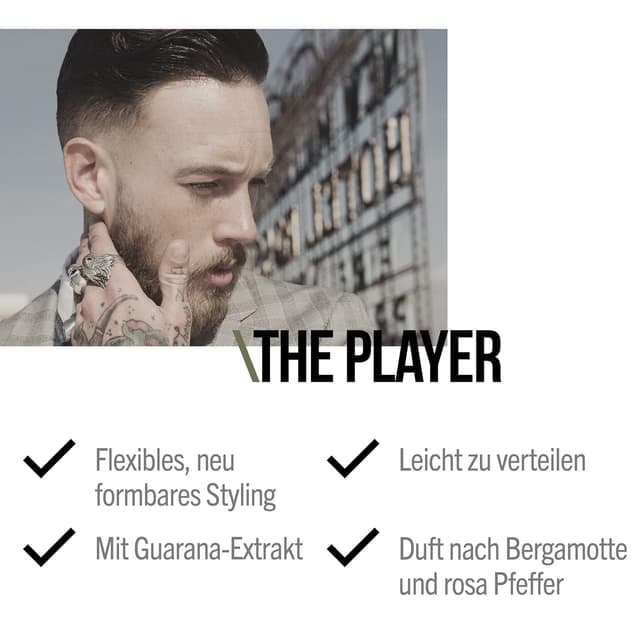 Detalle 2 de SEB MAN The Player – remodellierbares Haargel mit mittelstarkem Halt (150 ml)