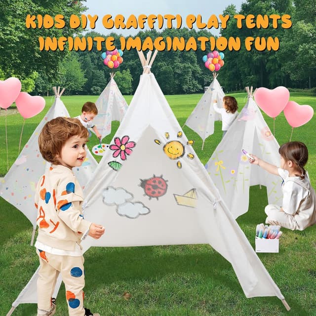 Thumbnail 5 de 6 Pack Teepee Tent for Kids with Light String 🎪