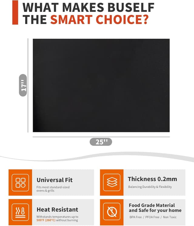 Thumbnail 6 de Oven Liners 17"x25" 2-Pack Reusable Oven Mats