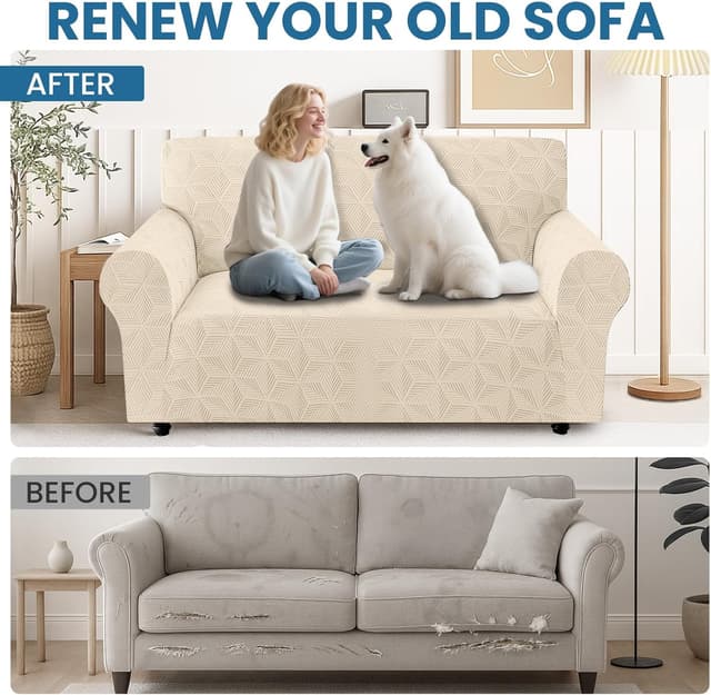 Thumbnail 6 de Ystyle copridivano 1 posto con braccioli beige antiscivolo e anti-graffi