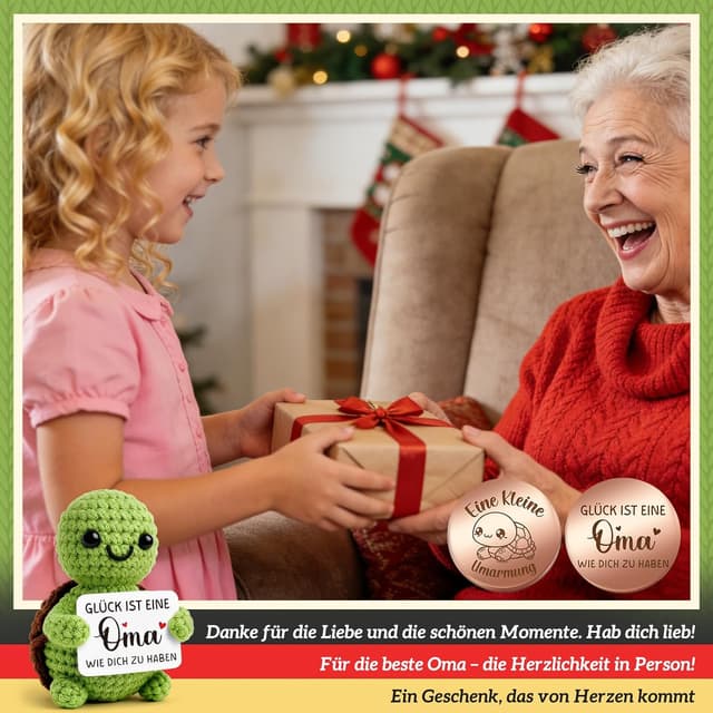 Detalle 2 de Giftota Oma Geschenk Pocket Hug Schildkröte