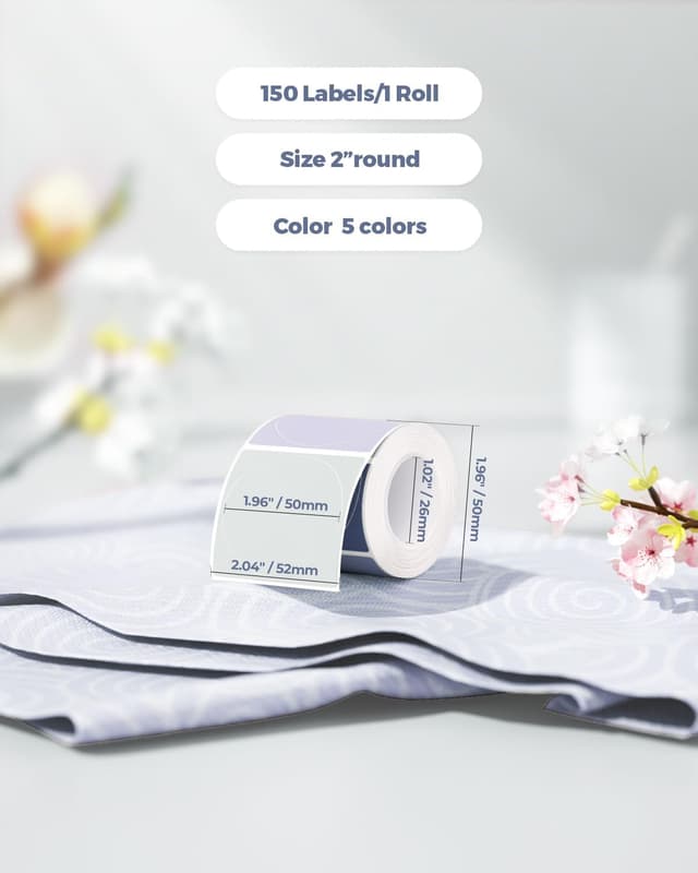 Detalle 2 de MUNBYN Étiquettes rondes 50 mm 🏷
