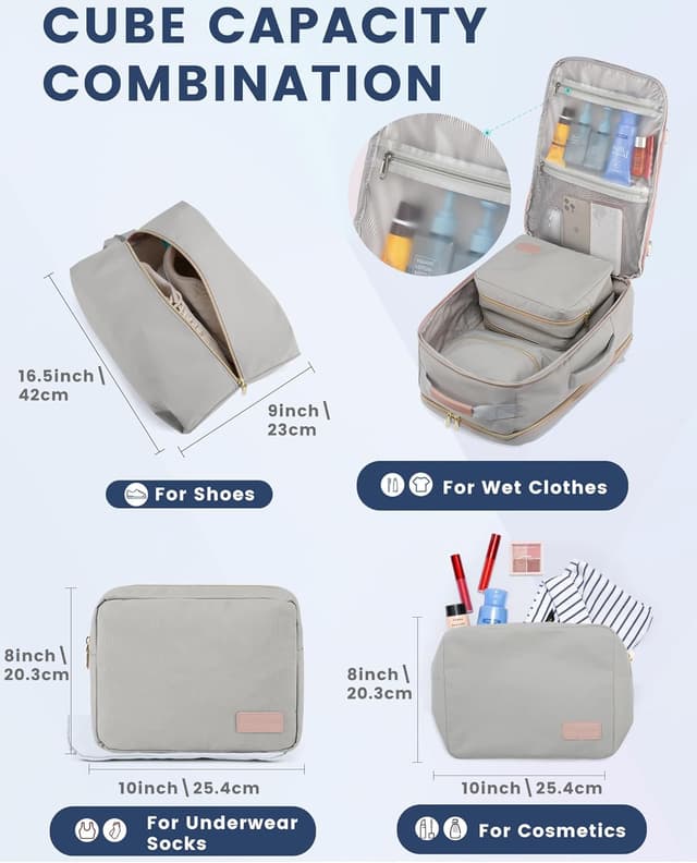 Detalle de LOVEVOOK Handgepäck Rucksack 40L mit Kofferkonzept und separatem Laptopfach (bis 18 Zoll)