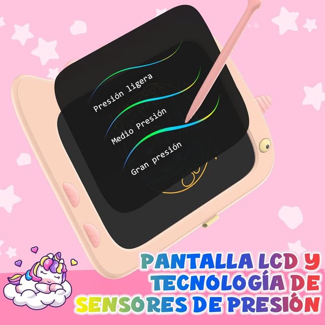 Thumbnail 4 de ORSEN LCD Schreibtafel 8,5 Zoll Einhorn Pink