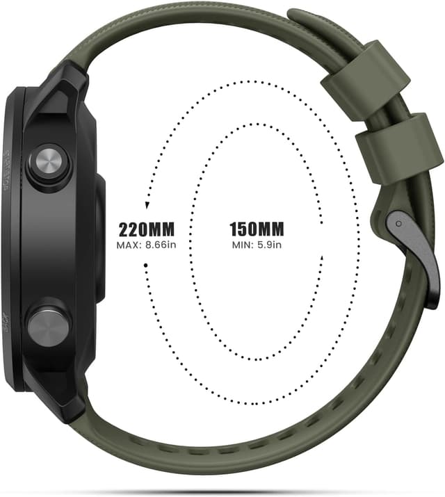 Detalle de Bracelet silicone ANBEST à dégagement rapide 22 mm compatible Forerunner 955/945/935, Fenix 7/6/5, EPIX 2 et Approach S62