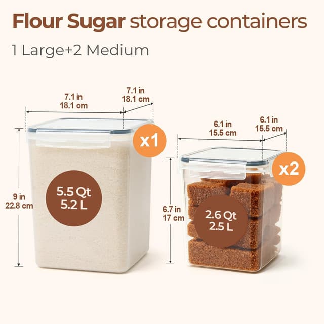 Detalle 2 de ComSaf Sugar Flour Containers Set of 3 ⚙