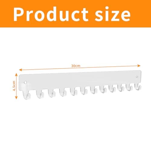 Detalle 2 de Colgador de collares y joyas xyuayamz para pared con 12 ganchos (2 piezas) de acrílico transparente