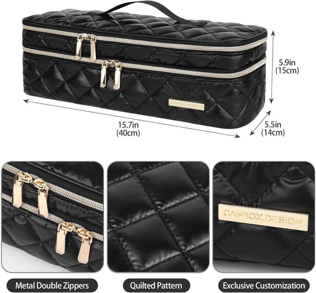 Detalle 2 de CANBOX Travel Carrying Case for Hair Dryer Tools (Shockproof Double-Layer) – Black