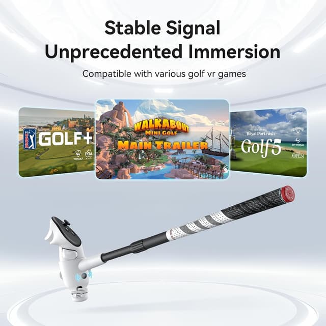 Detalle de AMVR Adjustable Golf Club Attachment for Meta/Oculus Quest 3S and Quest 3 controllers