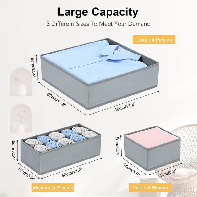 Thumbnail 5 de DIMJ 12 Pzs, Organizador de Cajones de Tela para Ropa