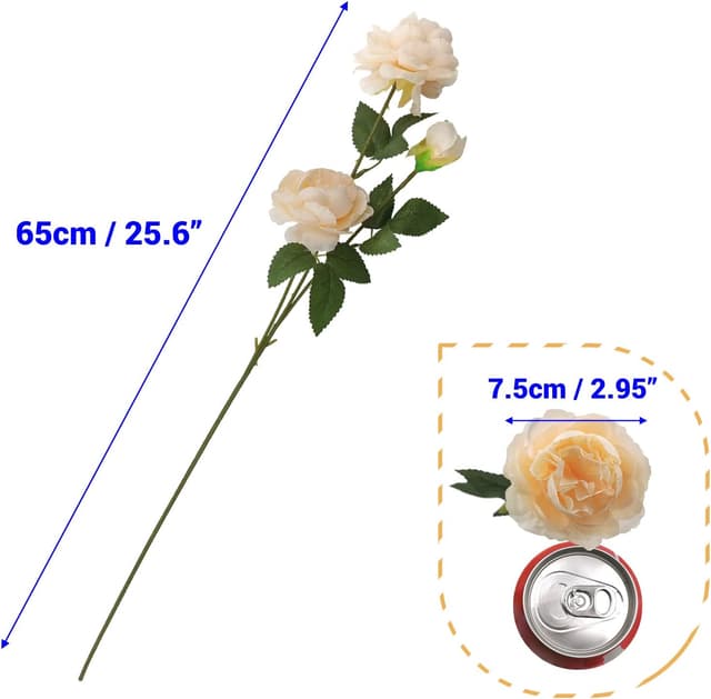 Detalle de SNAIL GARDEN 12Pcs peony stems, 65 cm