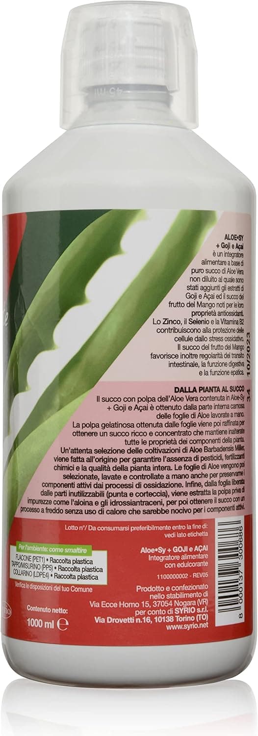 Thumbnail 4 de Syrio Aloe Sy+ Goji e Açai 1 L, integratore depurativo 🍹