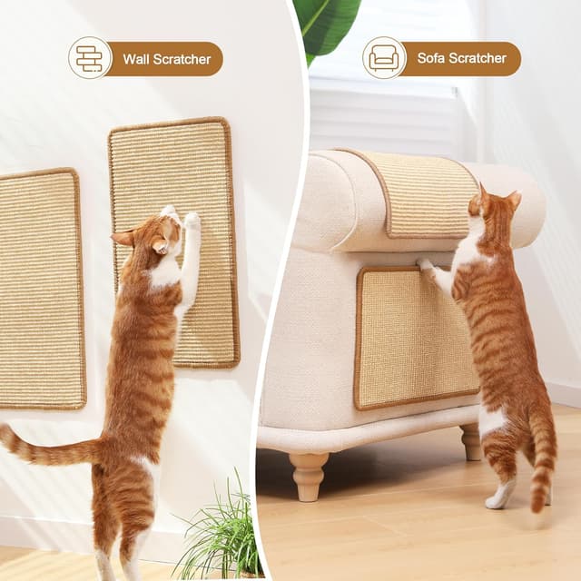 Detalle de FUKUMARU 2-Pack Cat Scratching Mat (Natural Sisal) 50 x 30 cm