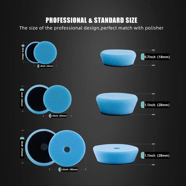 Detalle de SPTA Mini Polierschwamm-Set (32-tlg) mit M14-Adapter für exzentrische Poliermaschinen