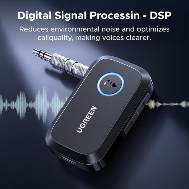 Detalle de UGREEN Bluetooth 5.4 car adapter — 15h playtime