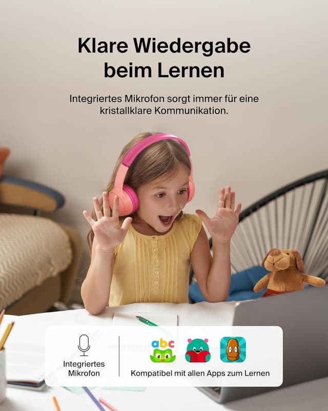Thumbnail 5 de Belkin SoundForm Mini Kinderkopfhörer Rosa
