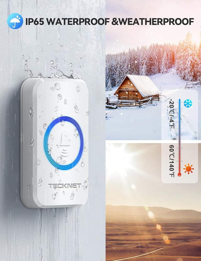 Thumbnail 4 de TECKNET Wireless Doorbell 3‑receiver 400m range 🔔