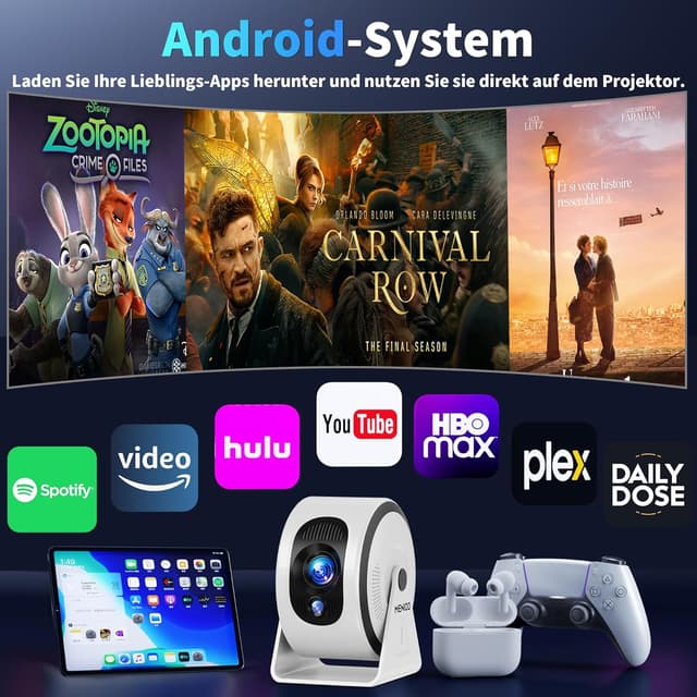 Detalle de Mini Smart-Projektor mit 1080P und WiFi 6