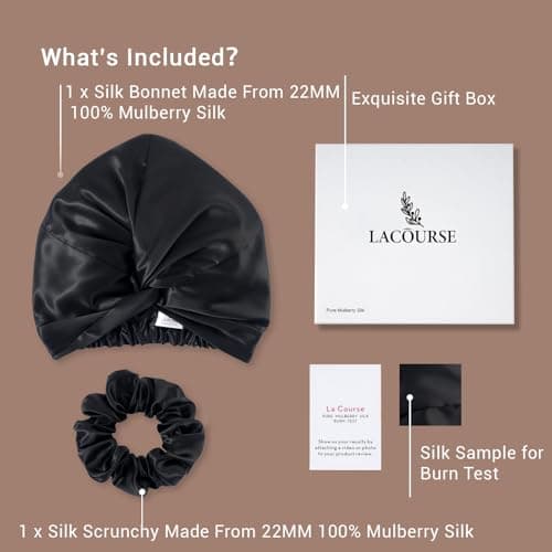 Detalle 1 de LaCourse Seidenhaube 22 Momme – rutschfest verstellbar, 100% Maulbeerseide