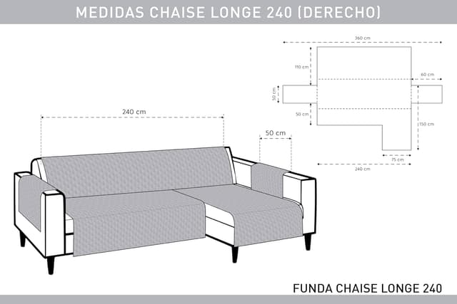 Detalle de Copridivano angolare universale 240 cm