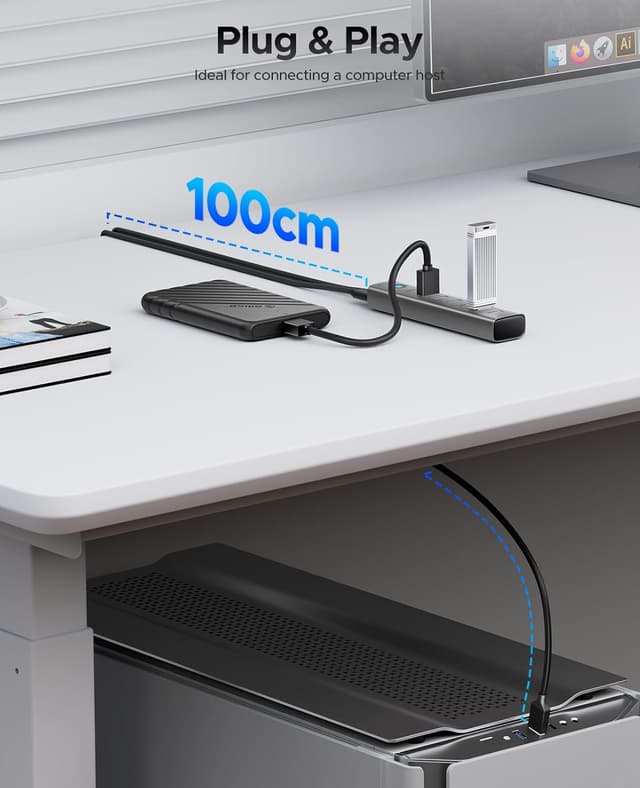 Detalle de ORICO 7-Port USB 3.0 Hub (Aluminium) with 100 cm USB Cable, up to 5Gbps data
